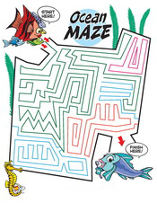 Ocean Maze activity sheet - Pediatric Dentist in Southington, Plainville, Chesire and Bristol, CT